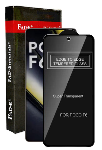 FAD-E Tempered Glass Screen Protector Guard for POCO F6 5G (Transparent)